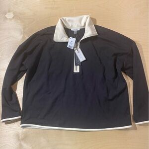 Cable & Gauge Black and Cream Zip-Up Top XL (PH)